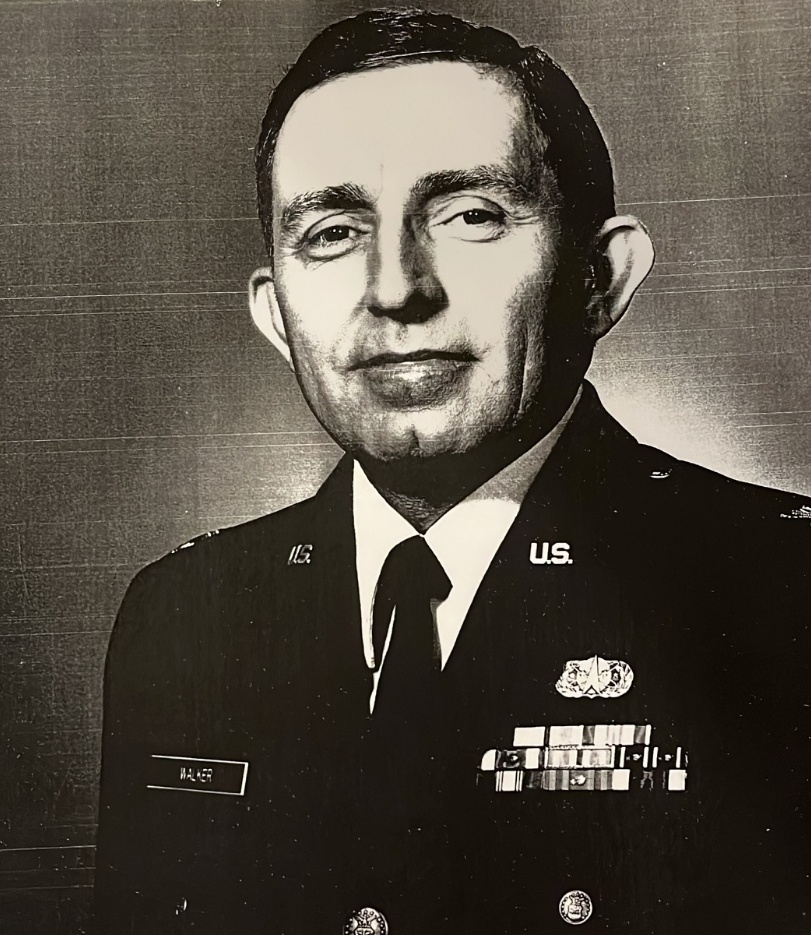Black-and-white portrait of grandfather in his Air Force uniform